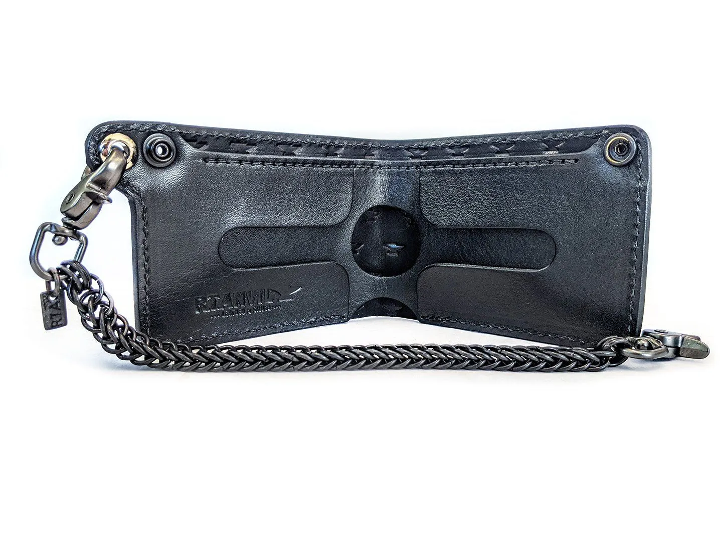 Hand Stained Bifold Leather Chain Wallet - All Things New