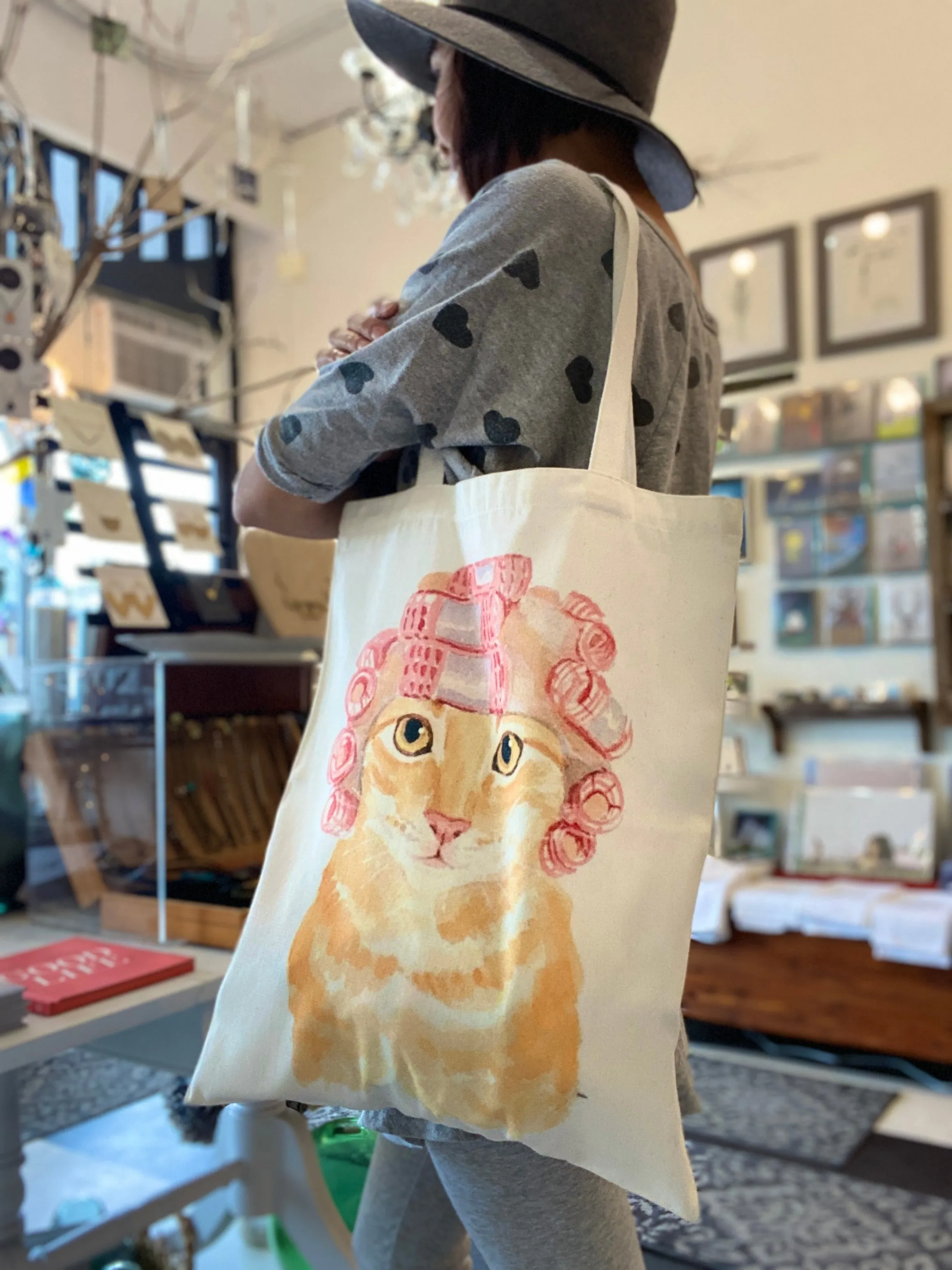 Handmade Canvas Tote with Cute Print