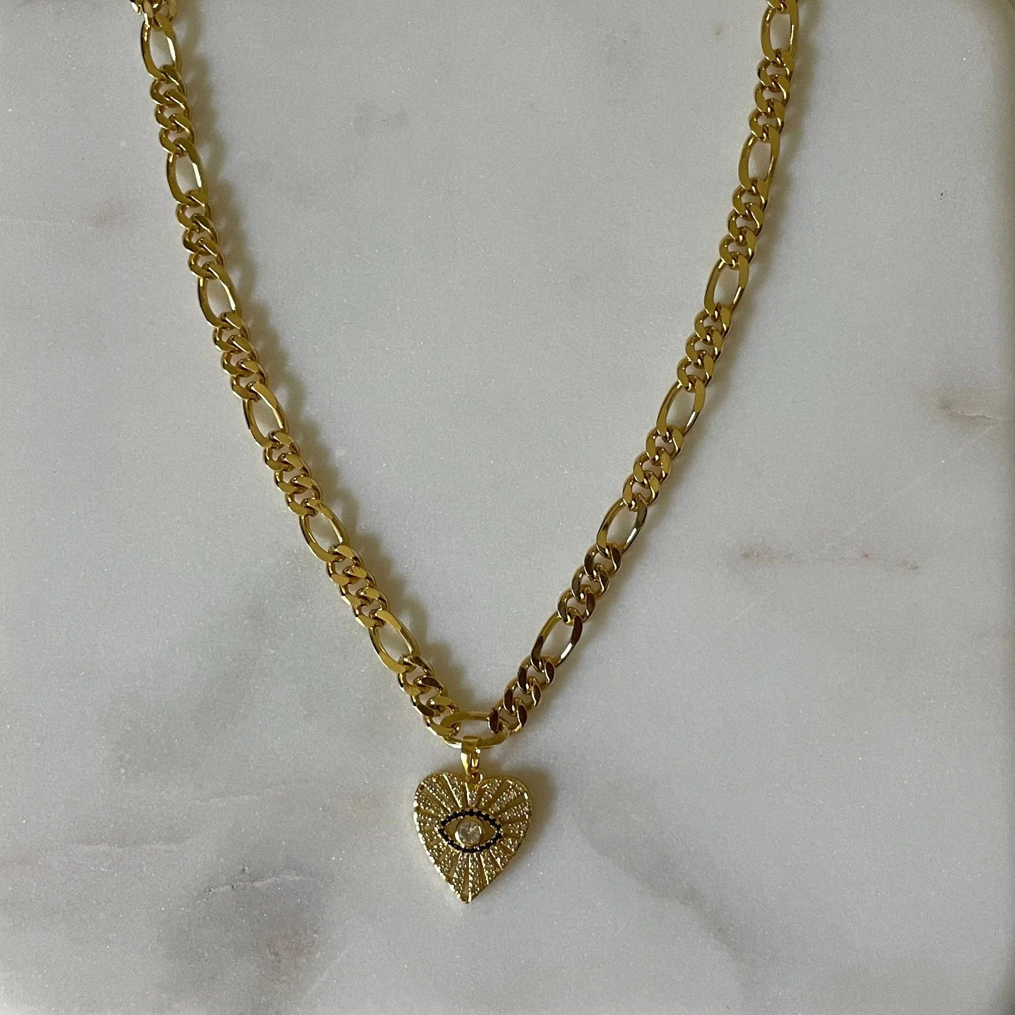 House of Au. + ORA - Listen To Your Angel Necklace. Gold Chain and Heart Charm