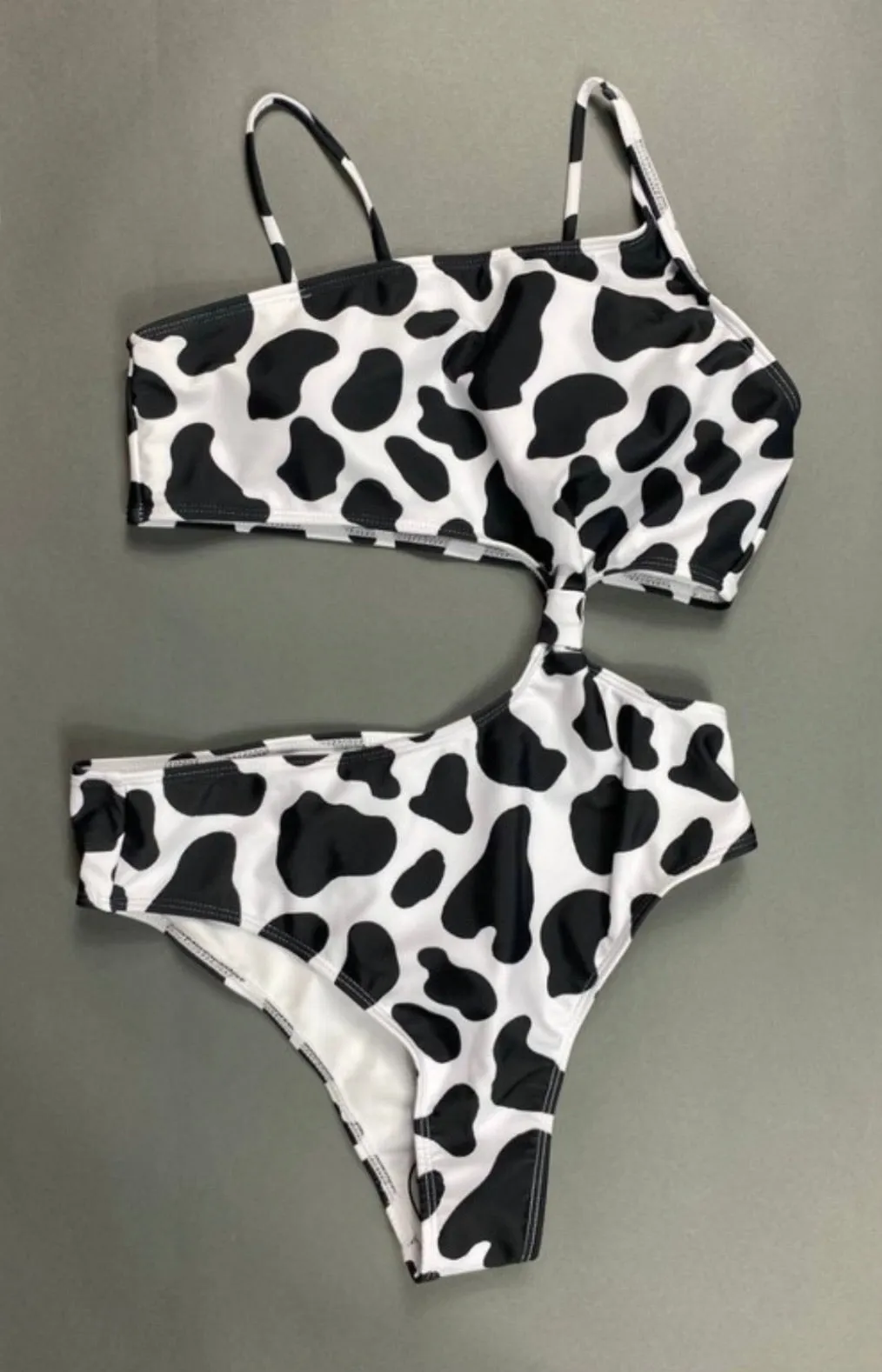 'Howdy Cow' Cutout One Piece Swimsuit