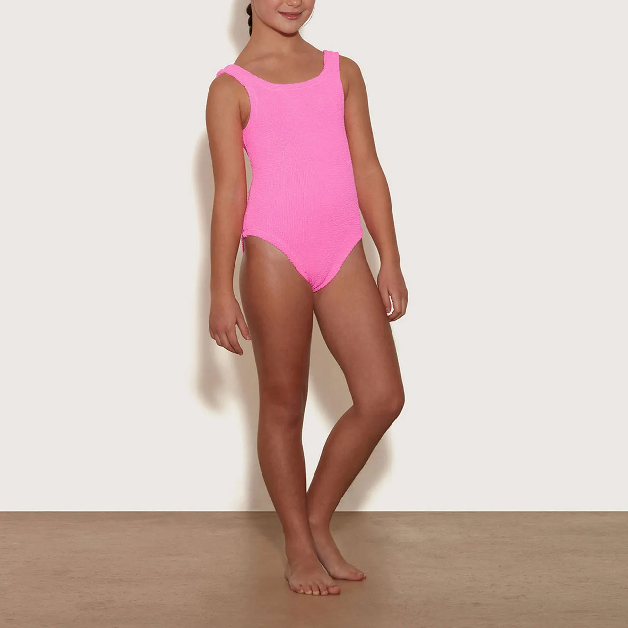 HUNZA G Classic One-Piece Swimsuit 7-12 Years - Bubblegum