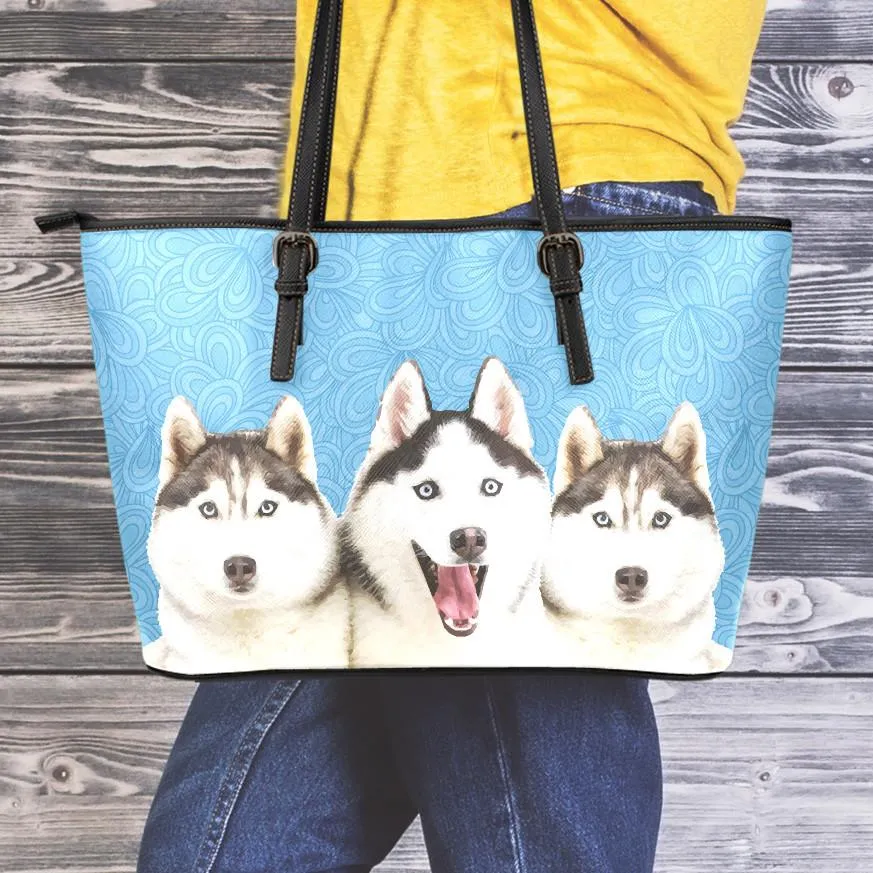 Husky Small Leather Tote Bag