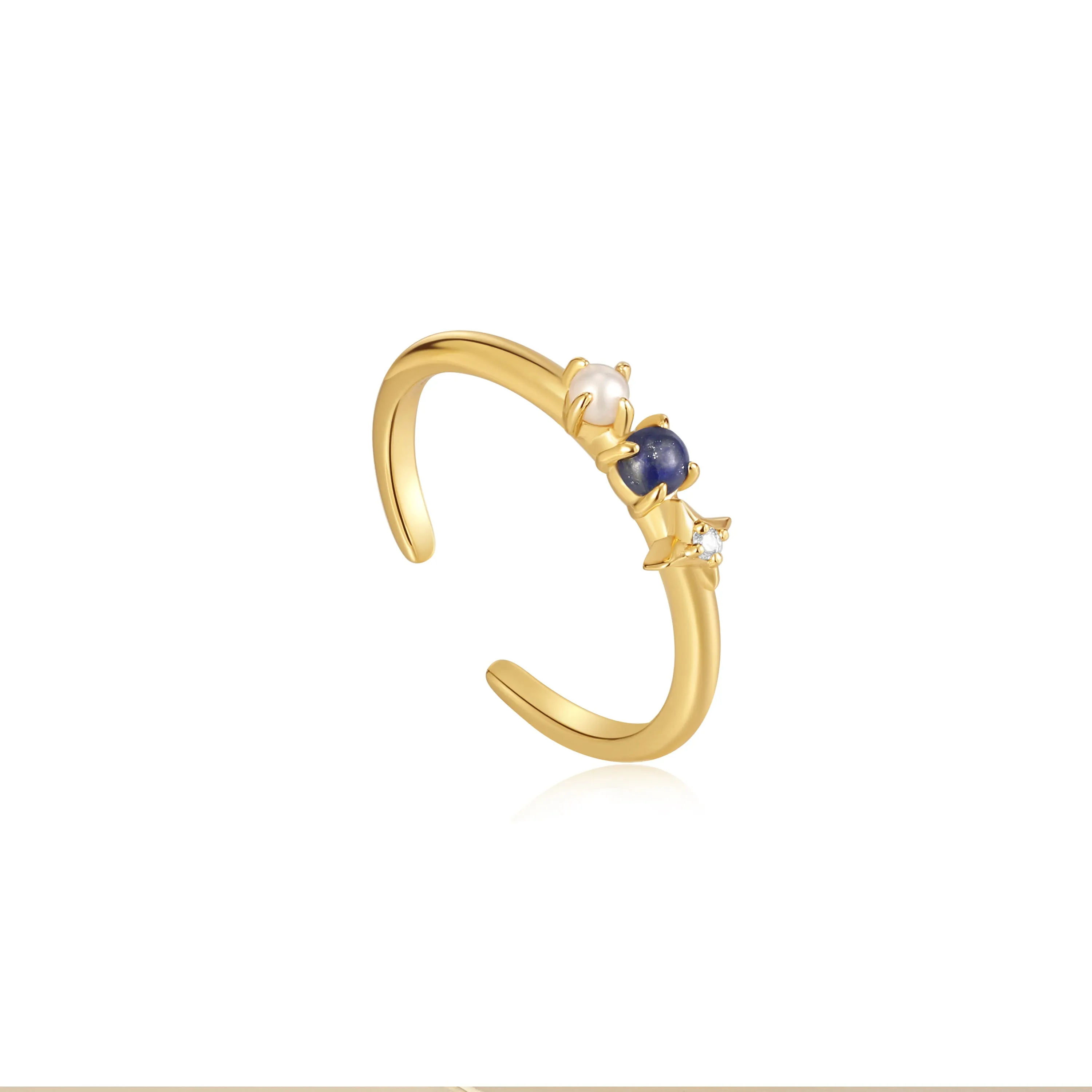 Lapis Star Adjustable Ring