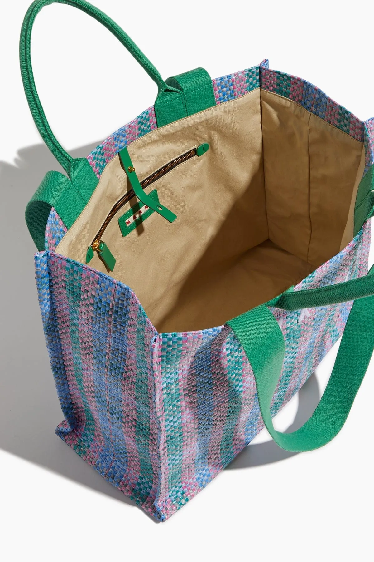 Large Tote Bag in Green/Fuchsia/Cypress