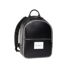 LEATHER BACKPACK Man Black White 