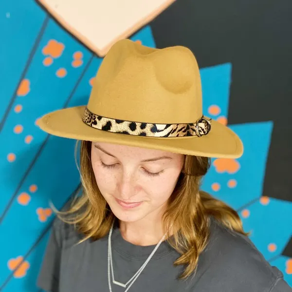 Leopard Belt Fedora Hat