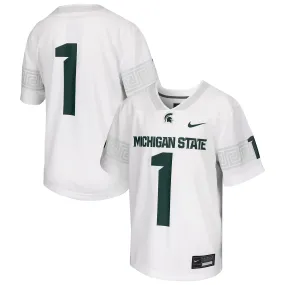 Lids Youth Nike # White Michigan State Spartans Football Game Jersey