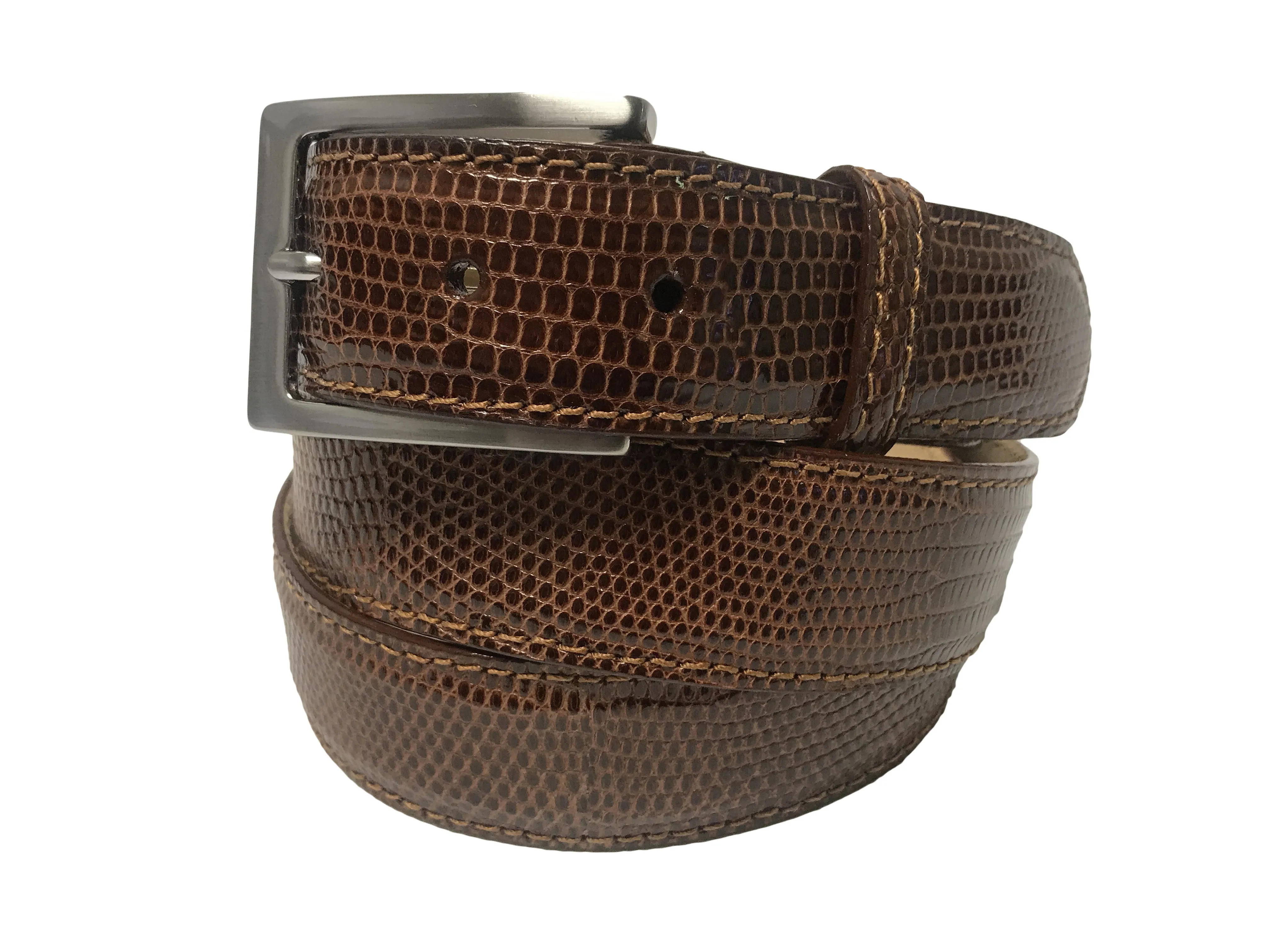 Lizard Skin Belt Cognac Classic