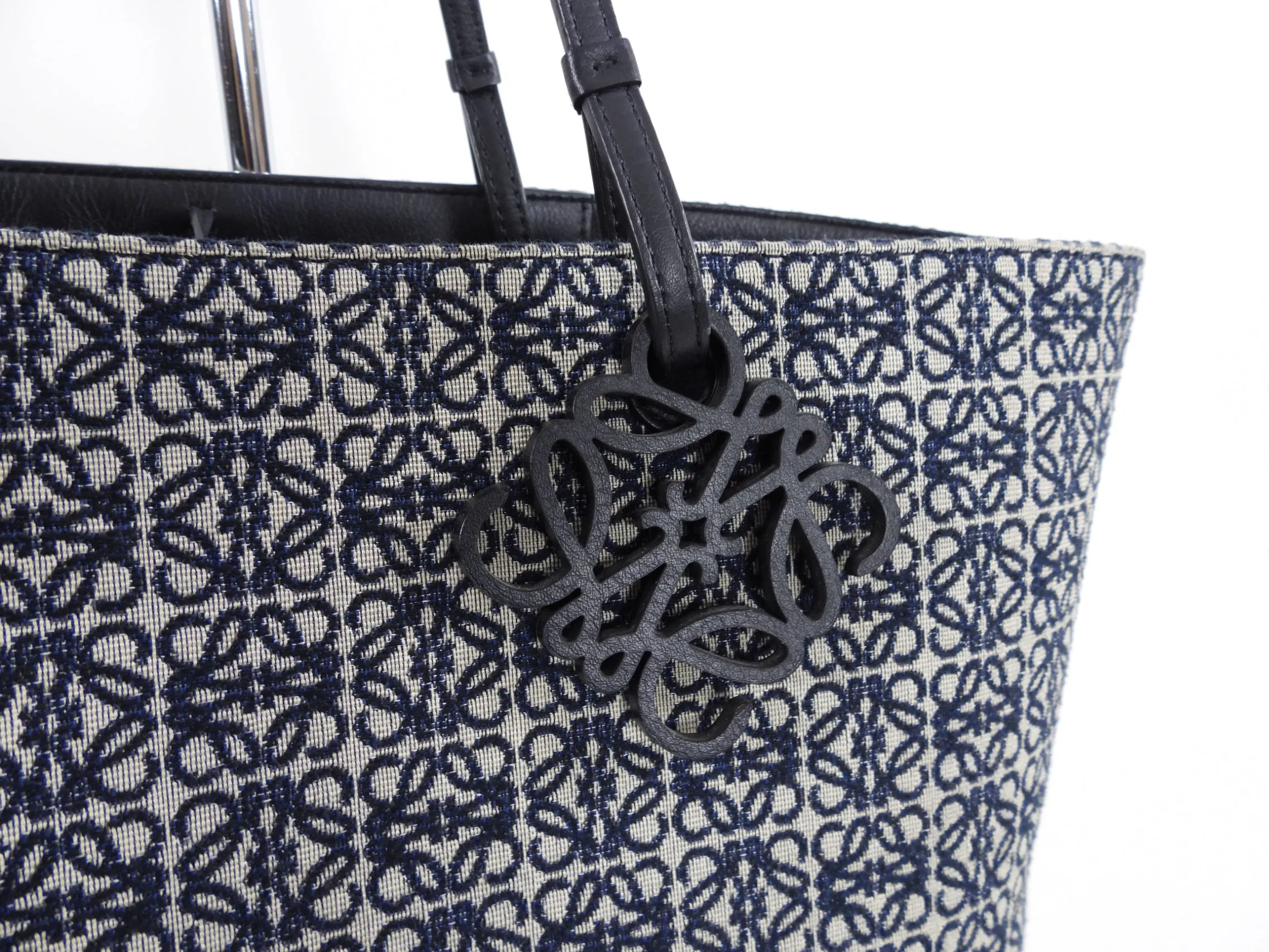 Loewe East West Anagram Navy Tote Bag