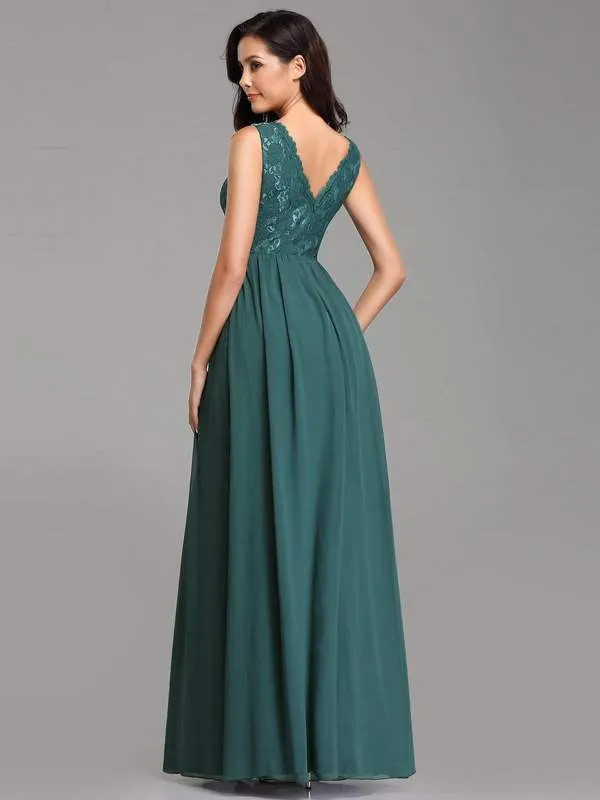 Long Chiffon/Lace Gown  Size 16 Style 77075