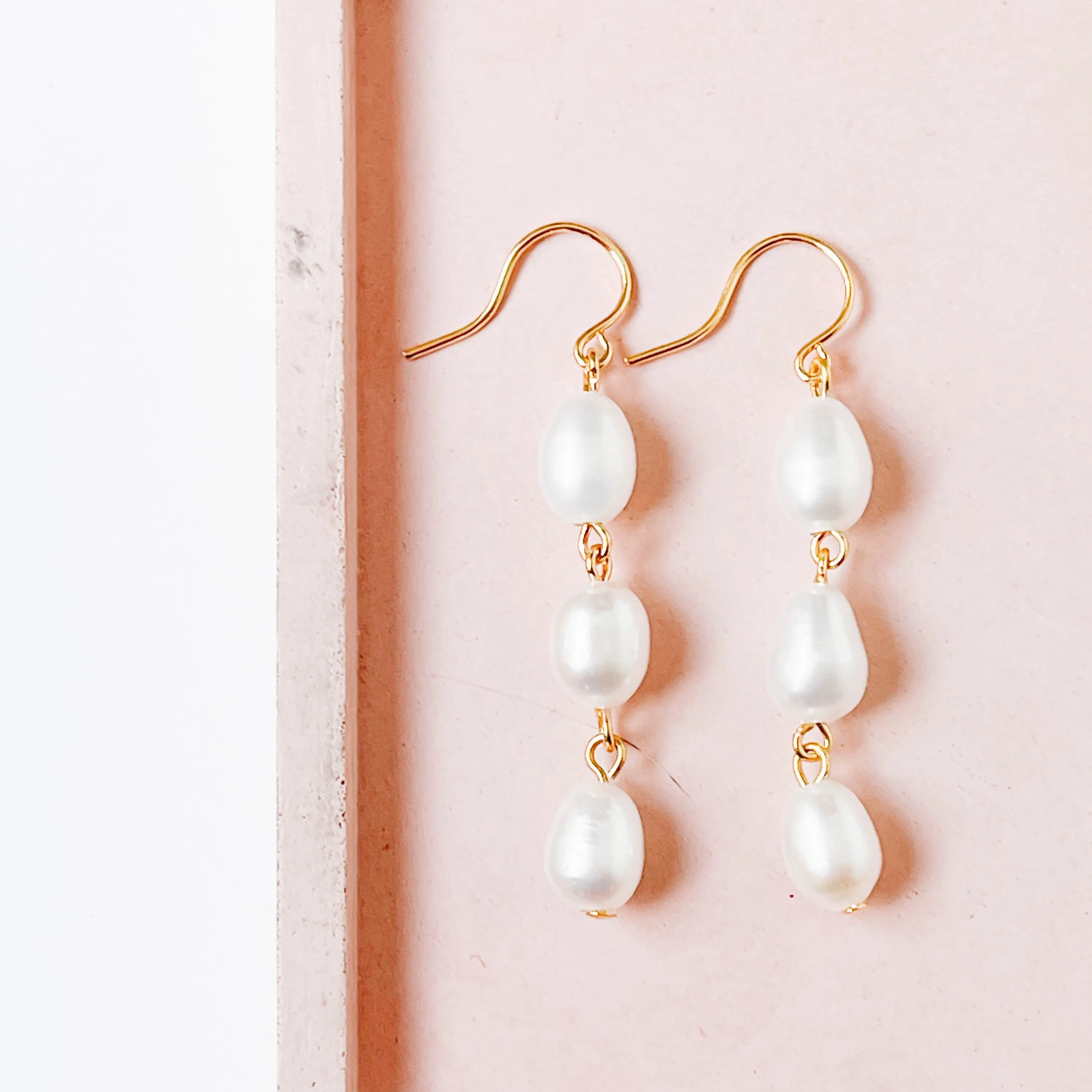 Long Freshwater Pearl Earrings - WS