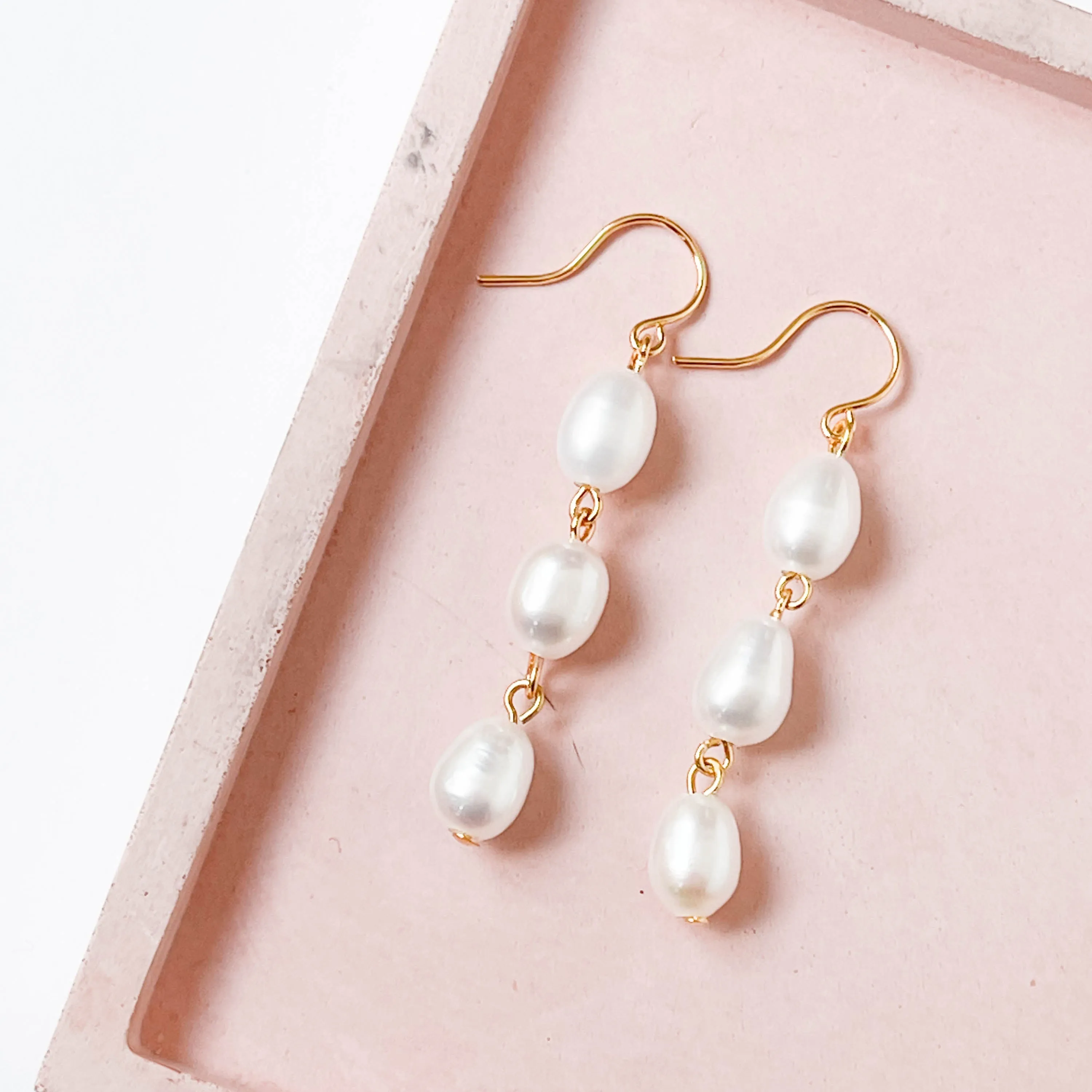 Long Freshwater Pearl Earrings - WS