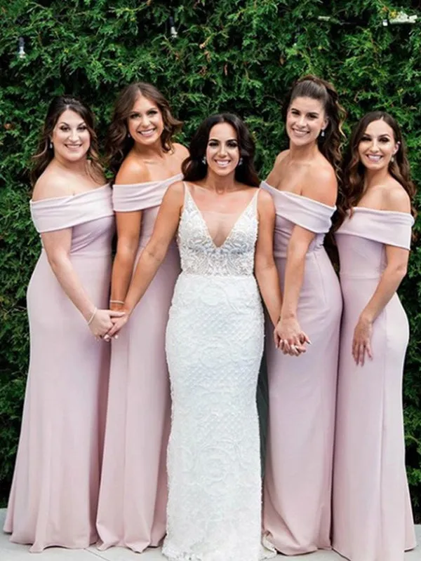 Mermaid Off-shoulder Floor Length Bridesmaid Dresses.DB10241