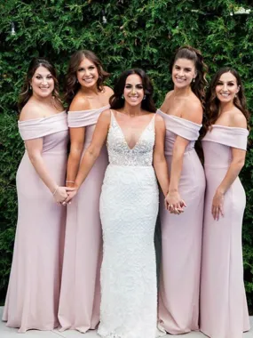 Mermaid Off-shoulder Floor Length Bridesmaid Dresses.DB10241