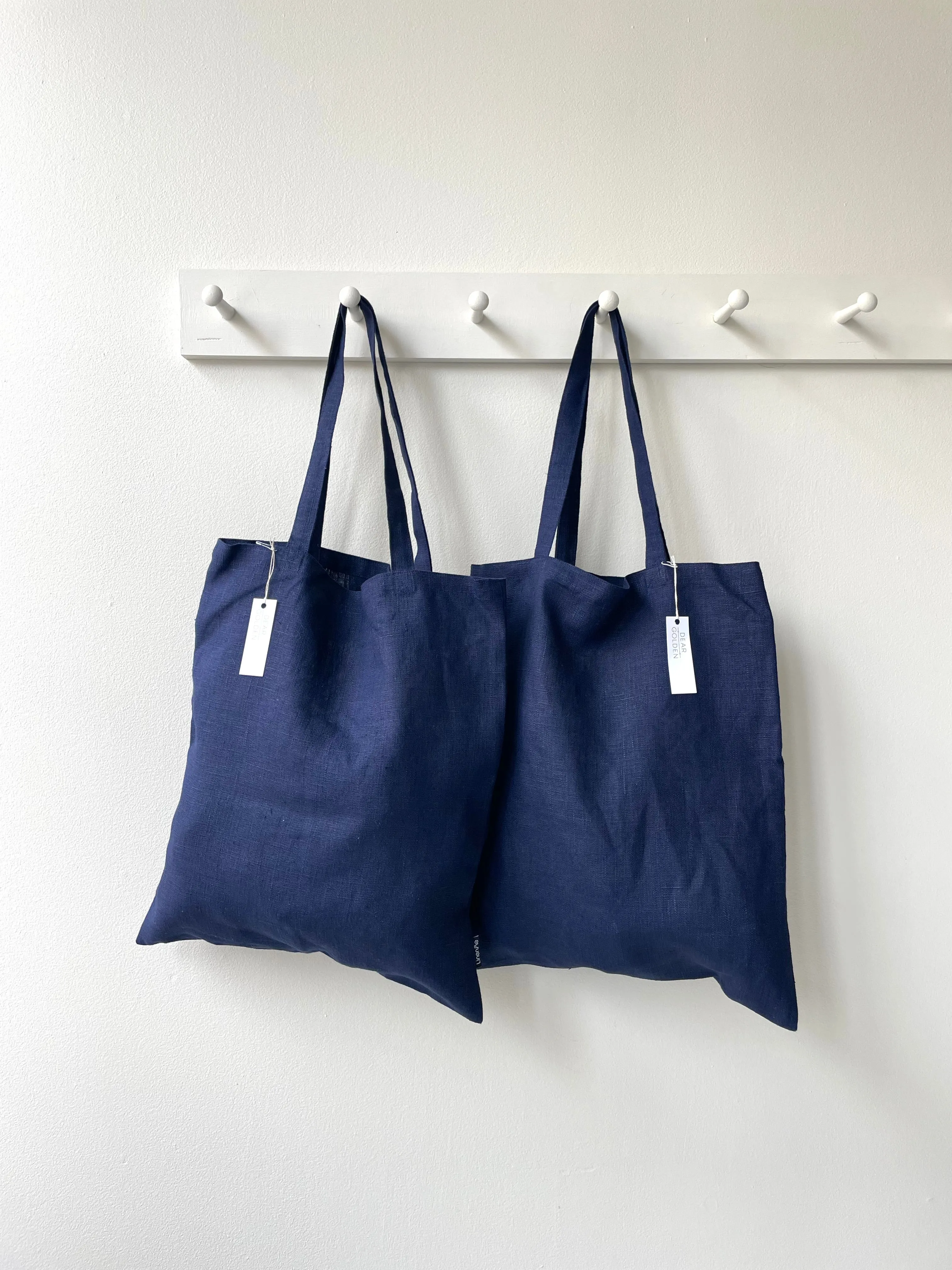 Navy Linen Tote