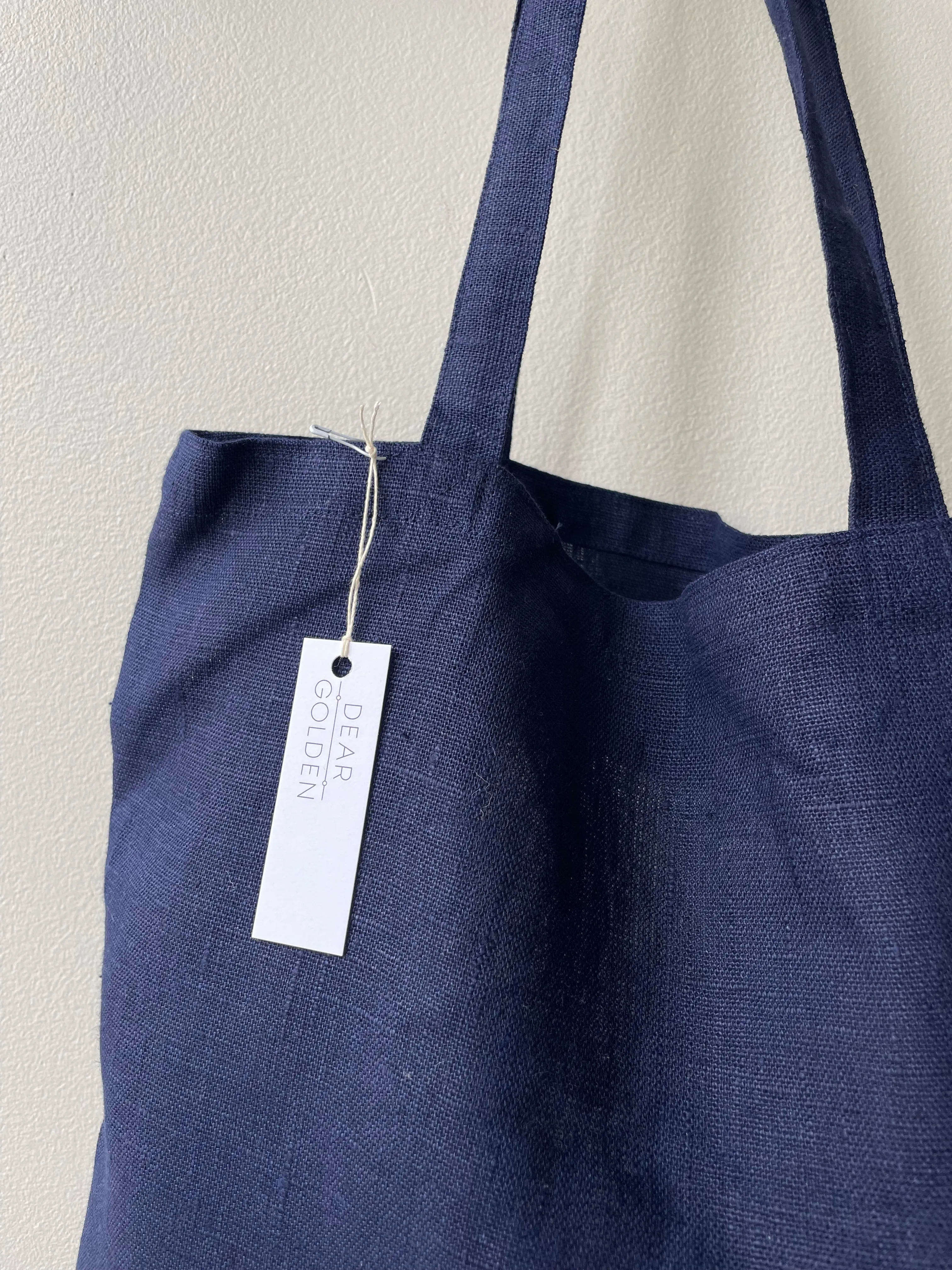 Navy Linen Tote