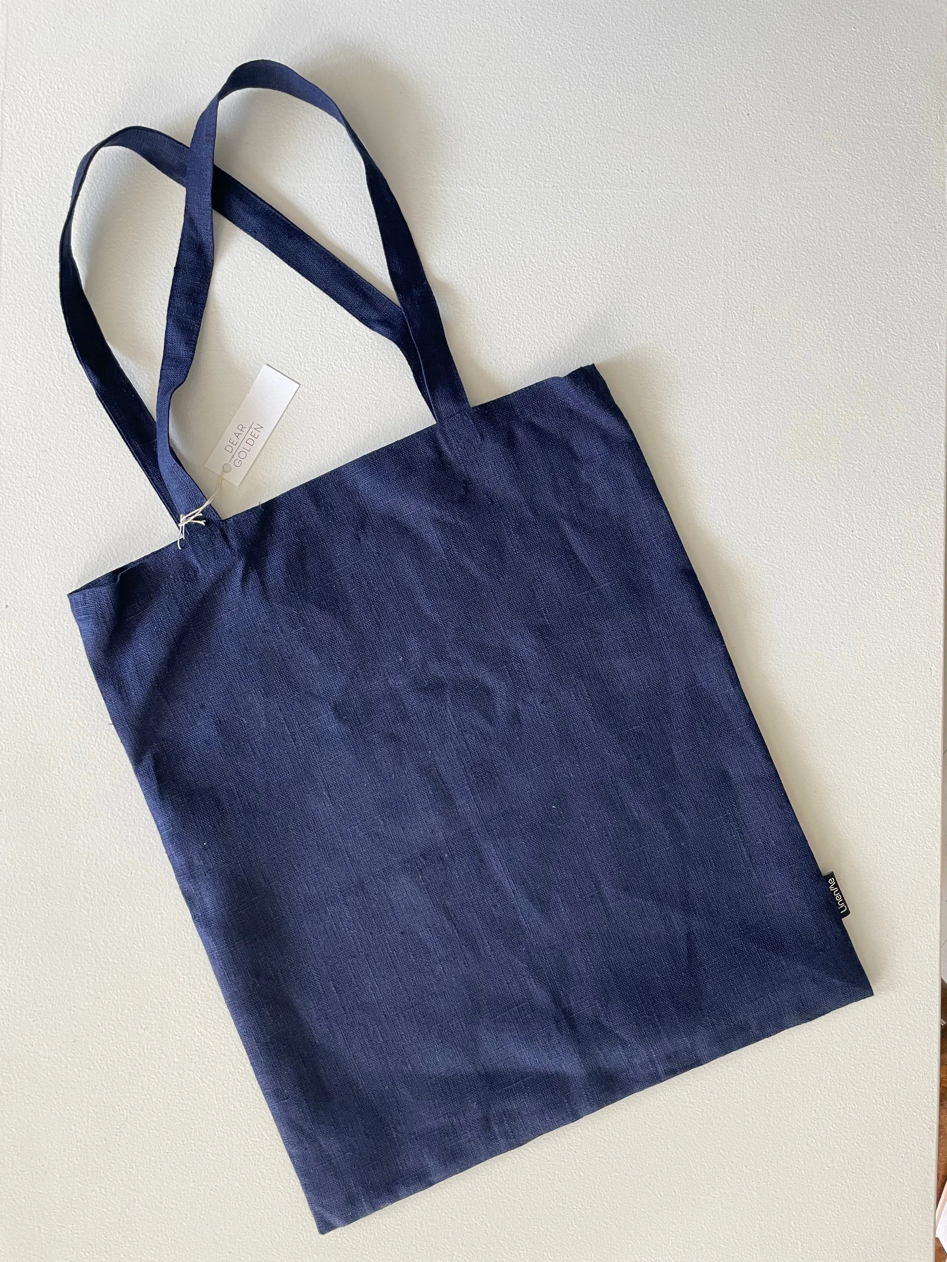 Navy Linen Tote