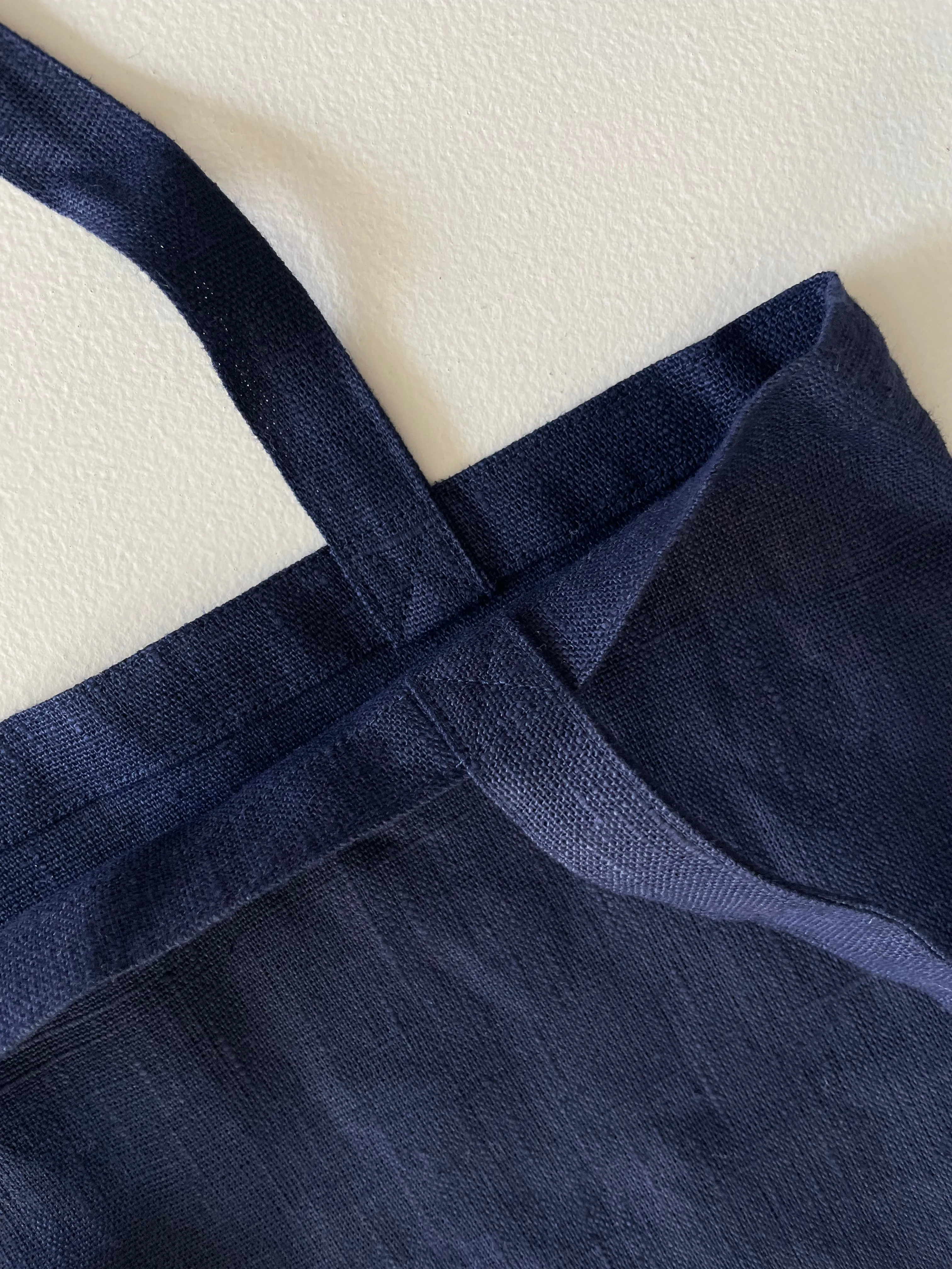 Navy Linen Tote