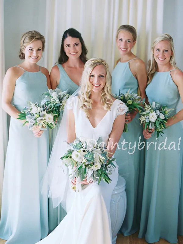 New Arrival Sleeveless Floor-length Chiffon Long Bridesmaid Dresses.DB10562