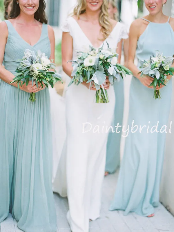 New Arrival Sleeveless Floor-length Chiffon Long Bridesmaid Dresses.DB10562