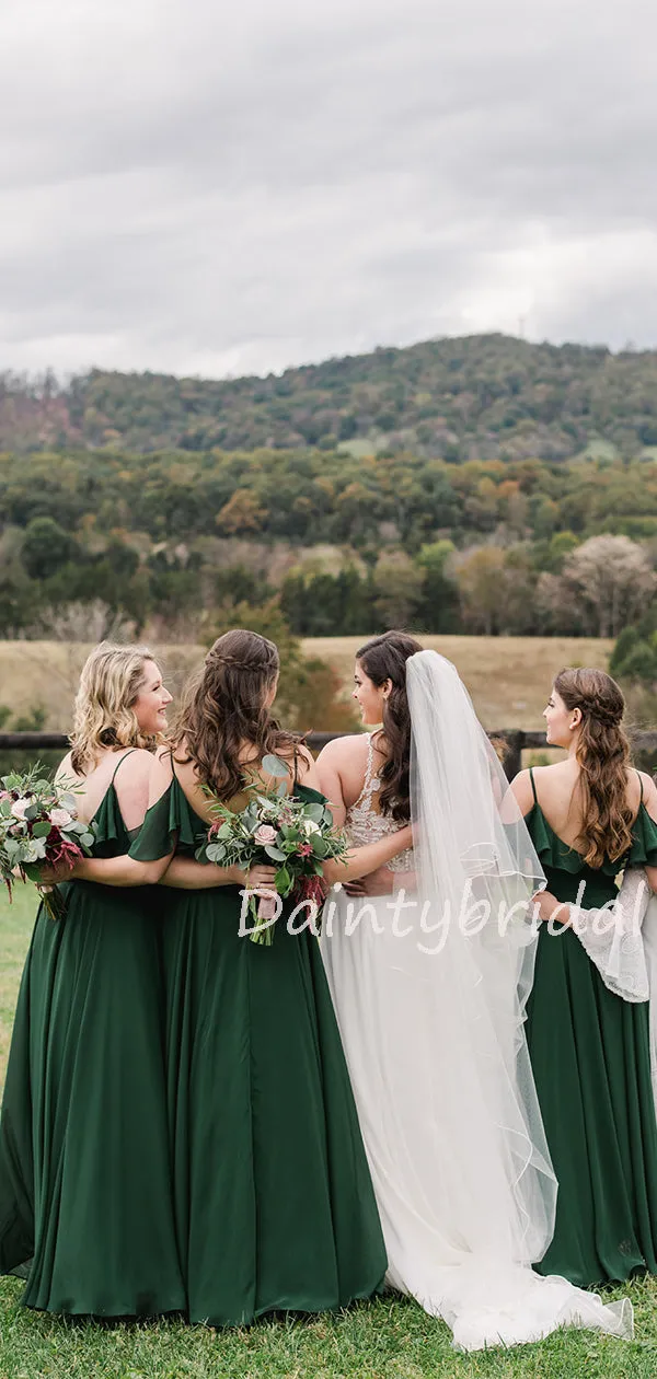 New Arrival V-neck Chiffon Floor-length Long Bridesmaid Dresses.DB10583