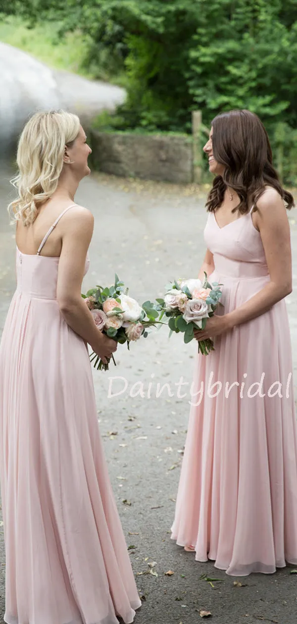 New Arrival V-neck Chiffon Floor-length Long Bridesmaid Dresses.DB10586