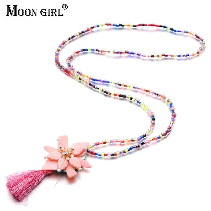 New stylish Fringe Acrylic Flower Long Necklaces Pendants