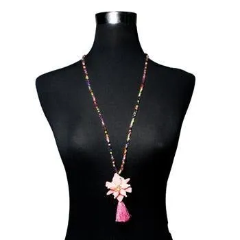 New stylish Fringe Acrylic Flower Long Necklaces Pendants