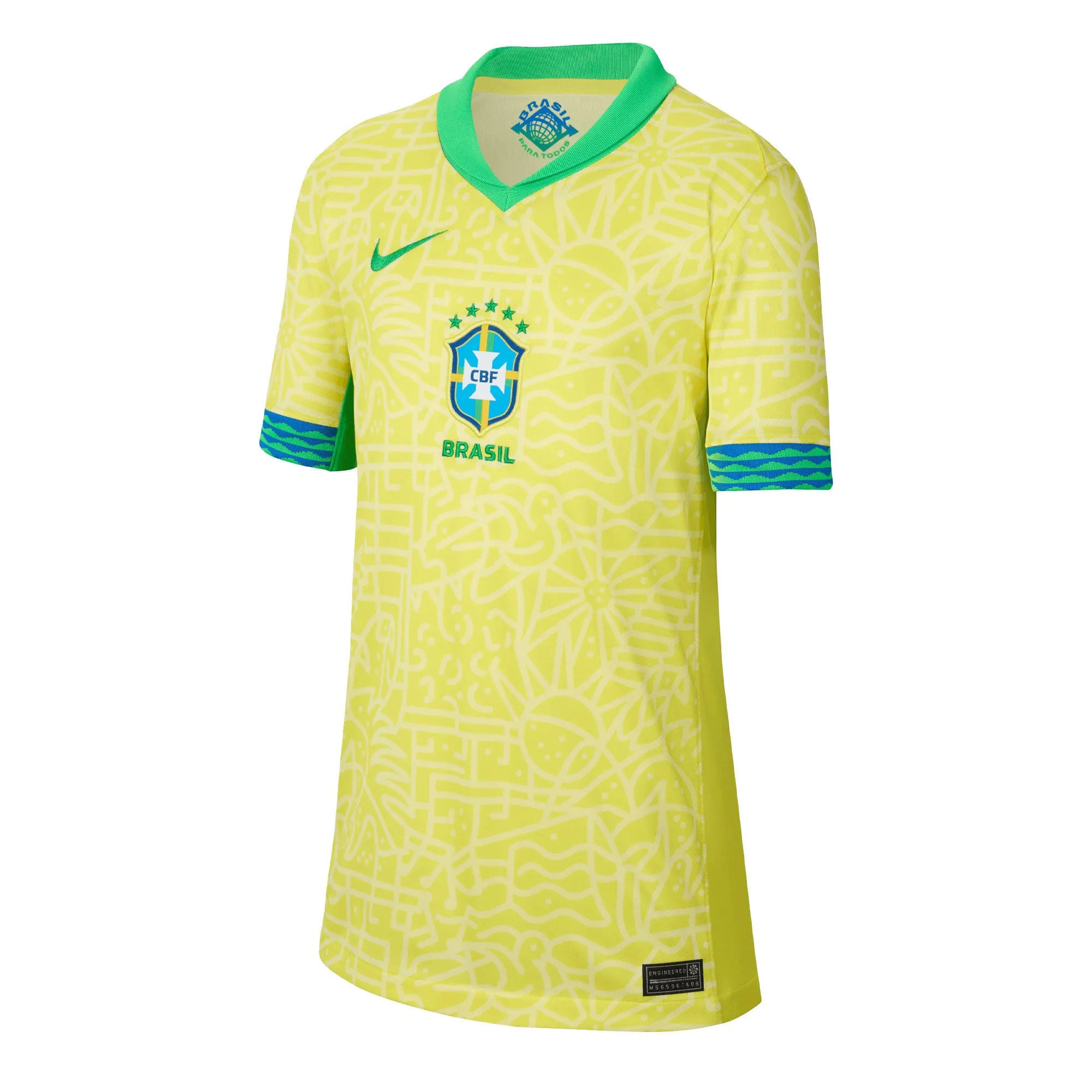 Nike Kids Brazil 2024/25 Home Jersey Yellow/Green