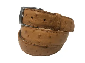 Ostrich Skin Belt Cognac