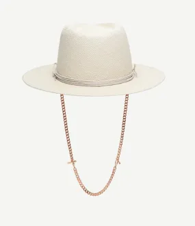 Pierced Chain Strap Fedora Hat