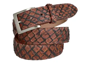 Pirarucu Skin Belt Cognac/Black