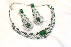 Premium Nano CZ Necklace Set - Green