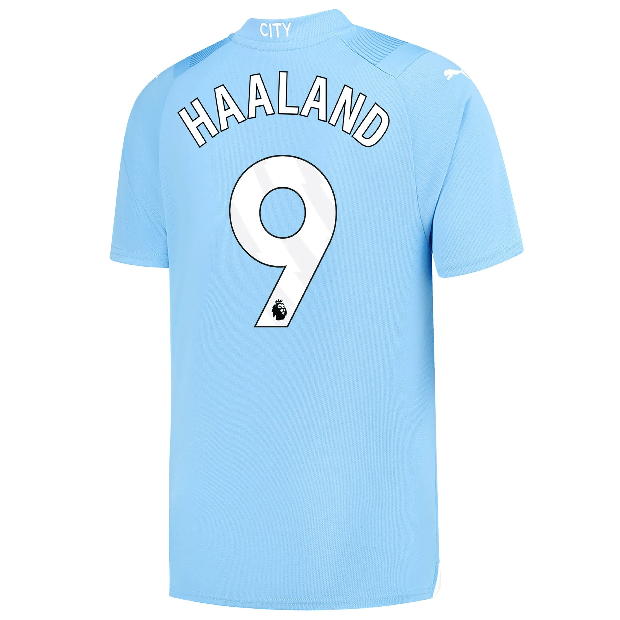 PUMA Men's Manchester City 2023/24 Home Jersey w/ Haaland #9 Printing