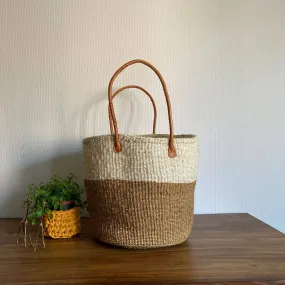 Raffia Big Market Basket in Beige