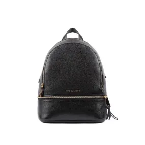 RHEA PEBBLE LEATHER BACKPACK Woman Black