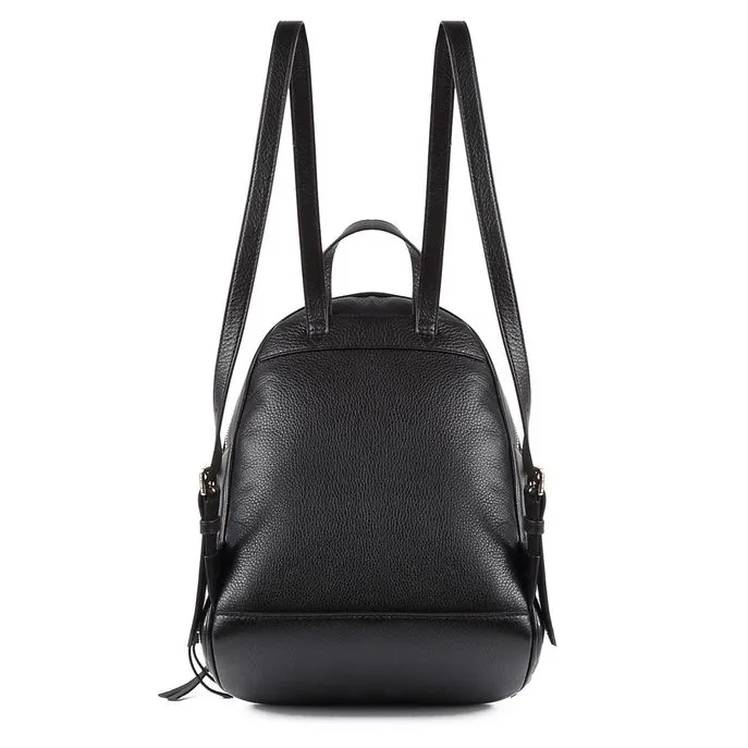 RHEA PEBBLE LEATHER BACKPACK Woman Black