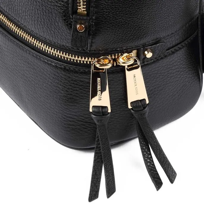 RHEA PEBBLE LEATHER BACKPACK Woman Black