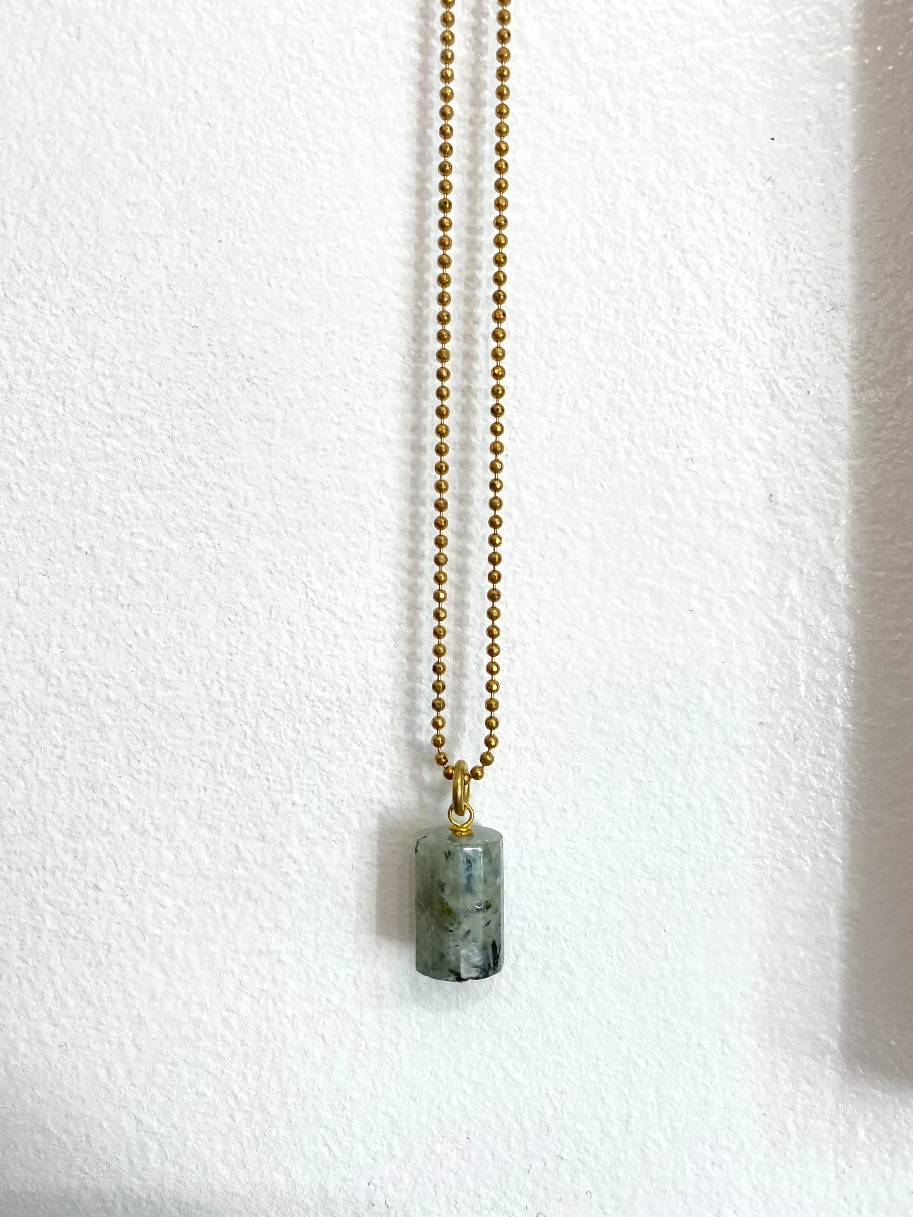 Semi-Precious Cube Charm Necklace