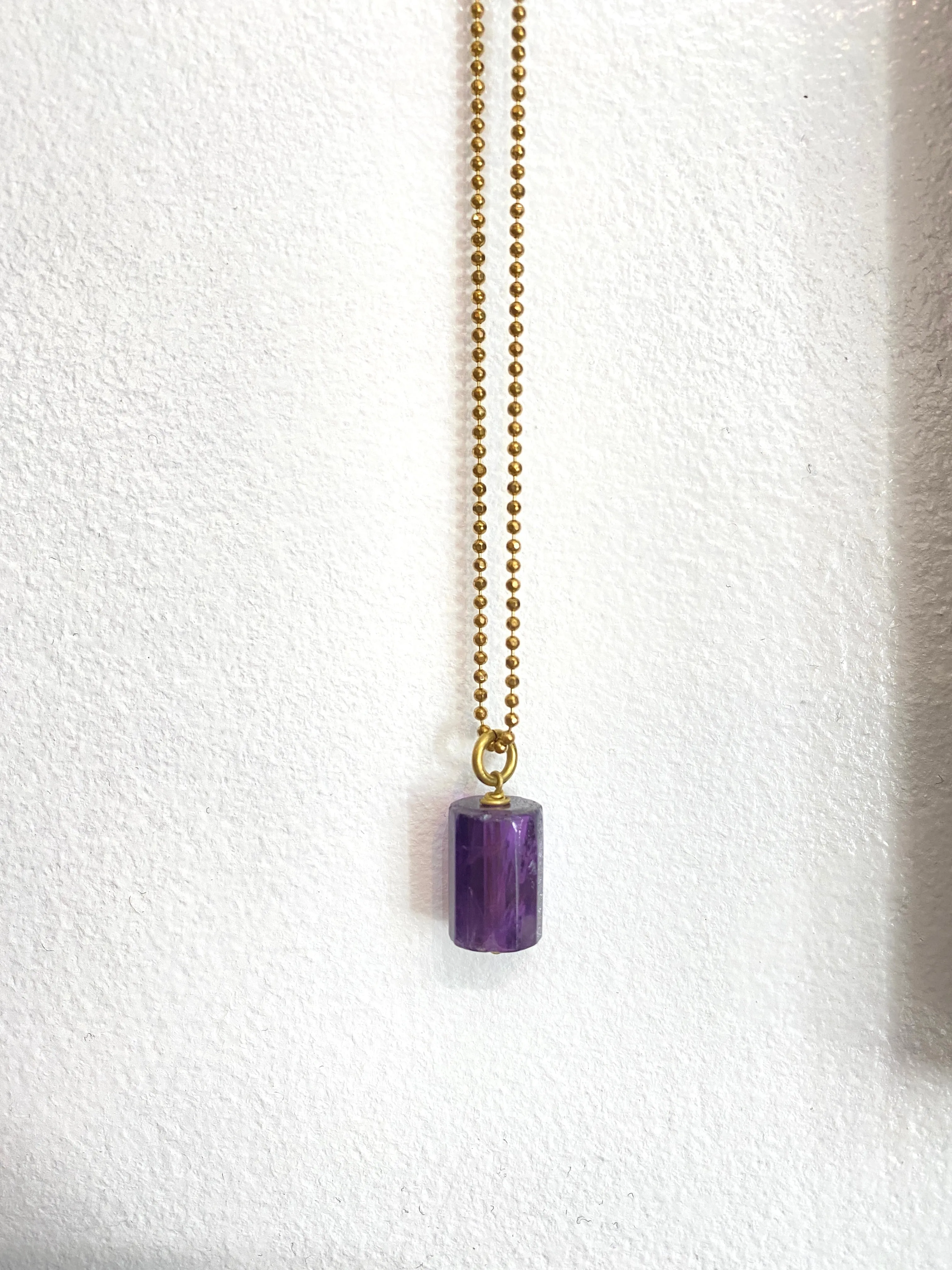 Semi-Precious Cube Charm Necklace