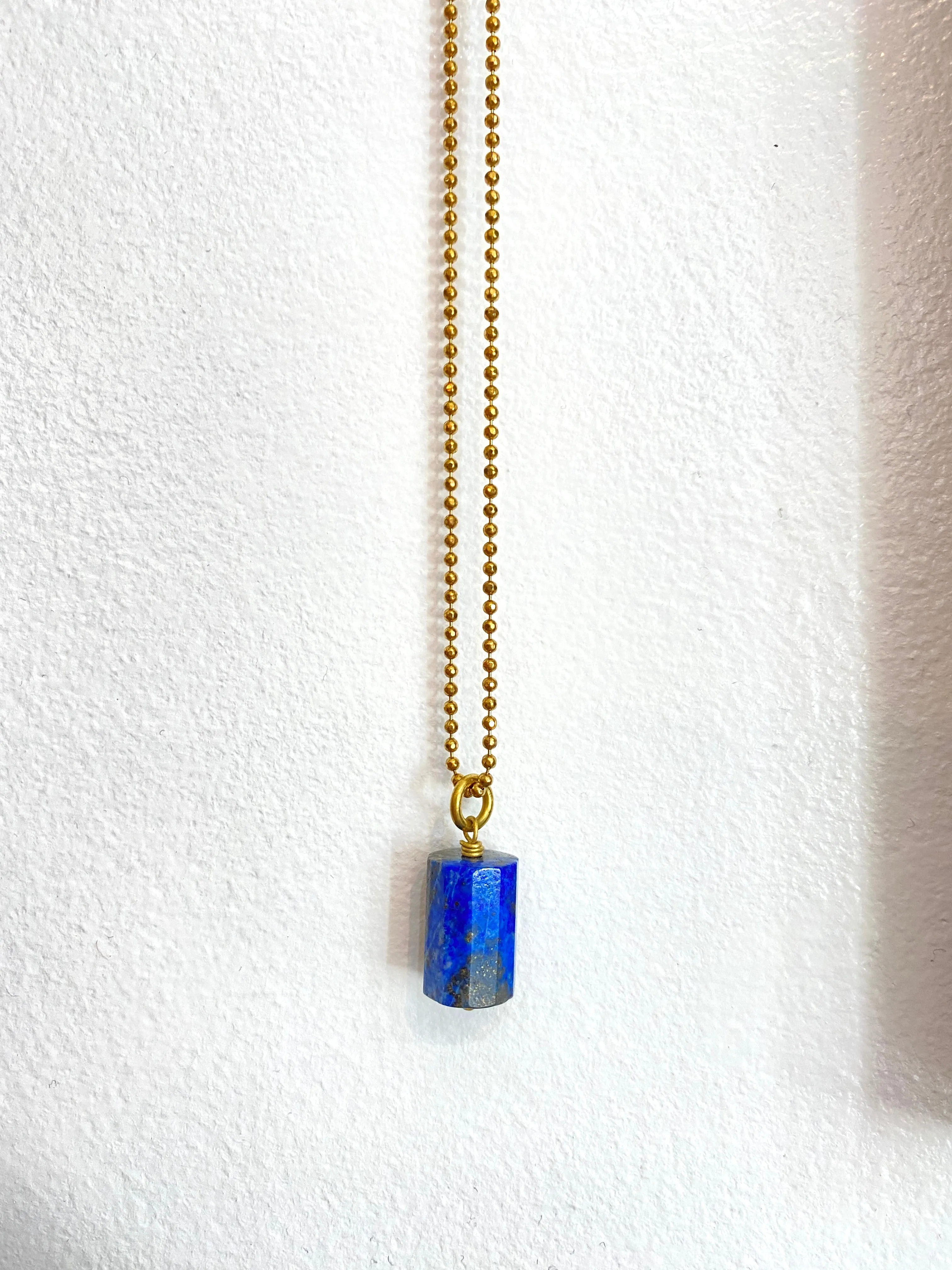 Semi-Precious Cube Charm Necklace