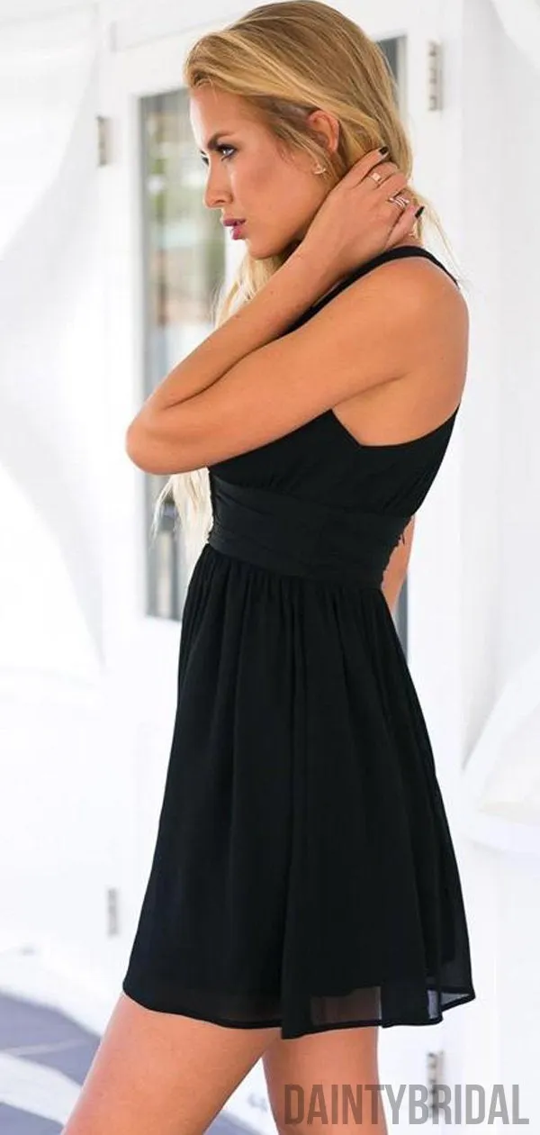 Sexy V-neck A-line Sleeveless Party Dresses,Evening Homecoming Dresses.BD10105