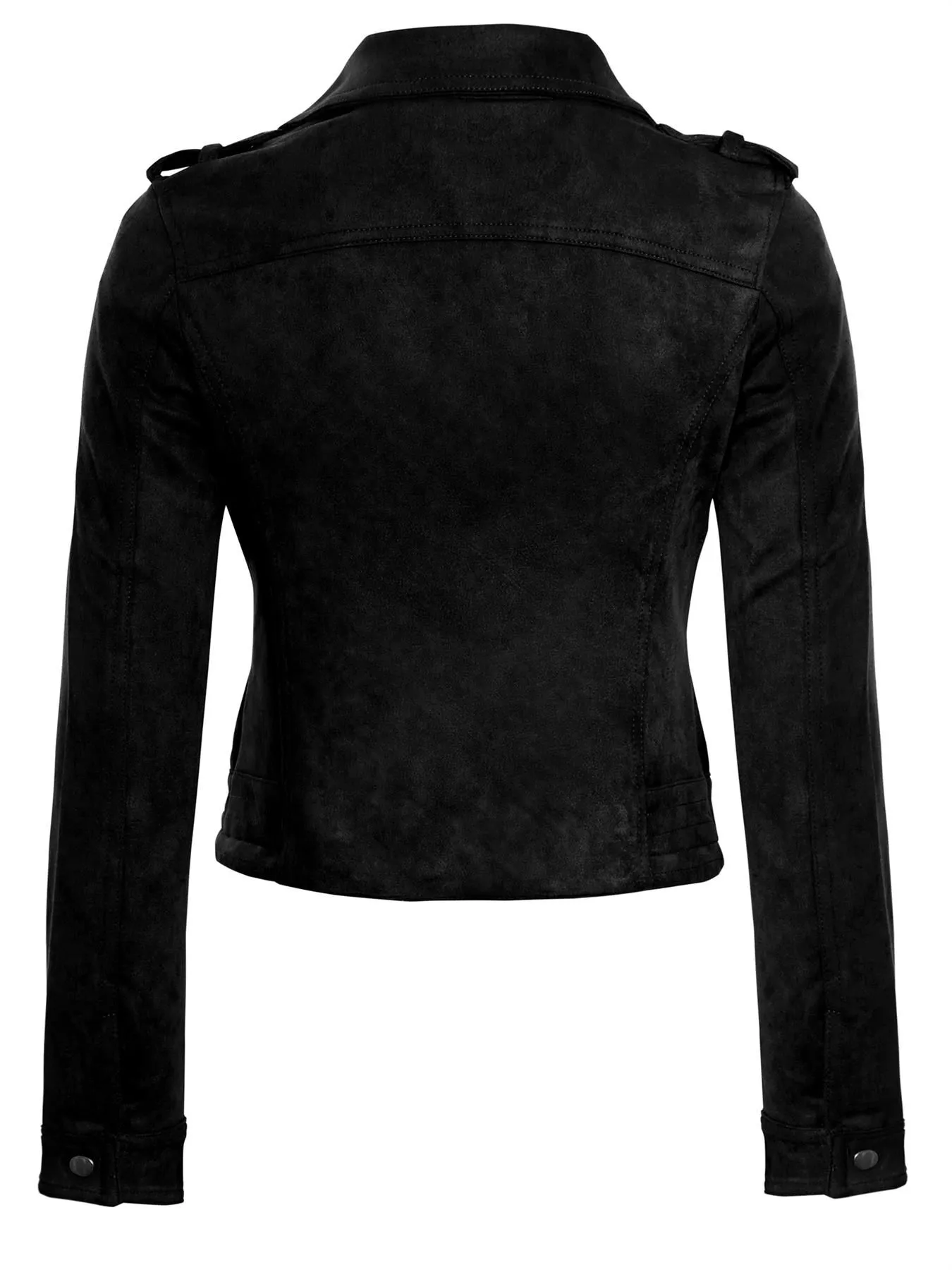 Slim Fit Premium Faux Suede Biker Jacket, Black, Tan, UK Sizes 8 to 14