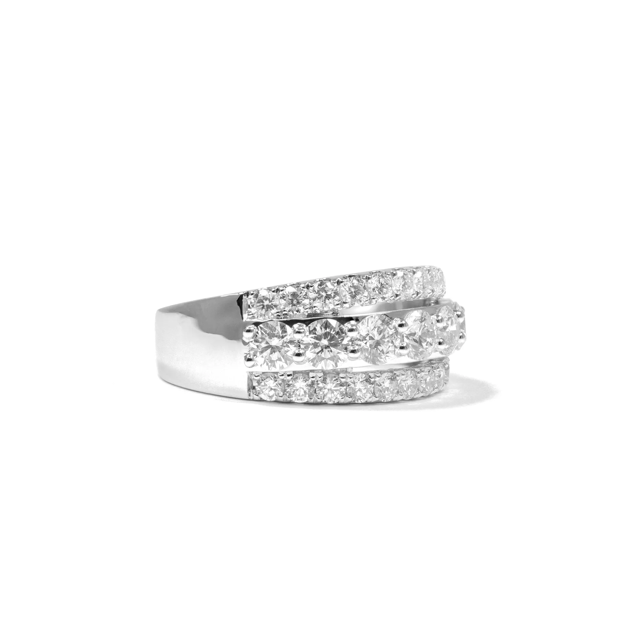 The Daphne Ring 3 Row in 18K White Gold