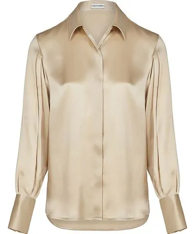 The Summer Edit Women's Neutrals Naomi Slim Fit Shirt - Sand