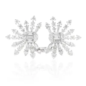 Verglas Chandelier Diamond Double Ring in 18K White Gold  - MasterPiece Collection