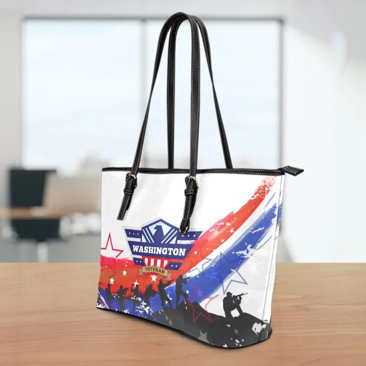 Washington Veteran Small Leather Tote Bag