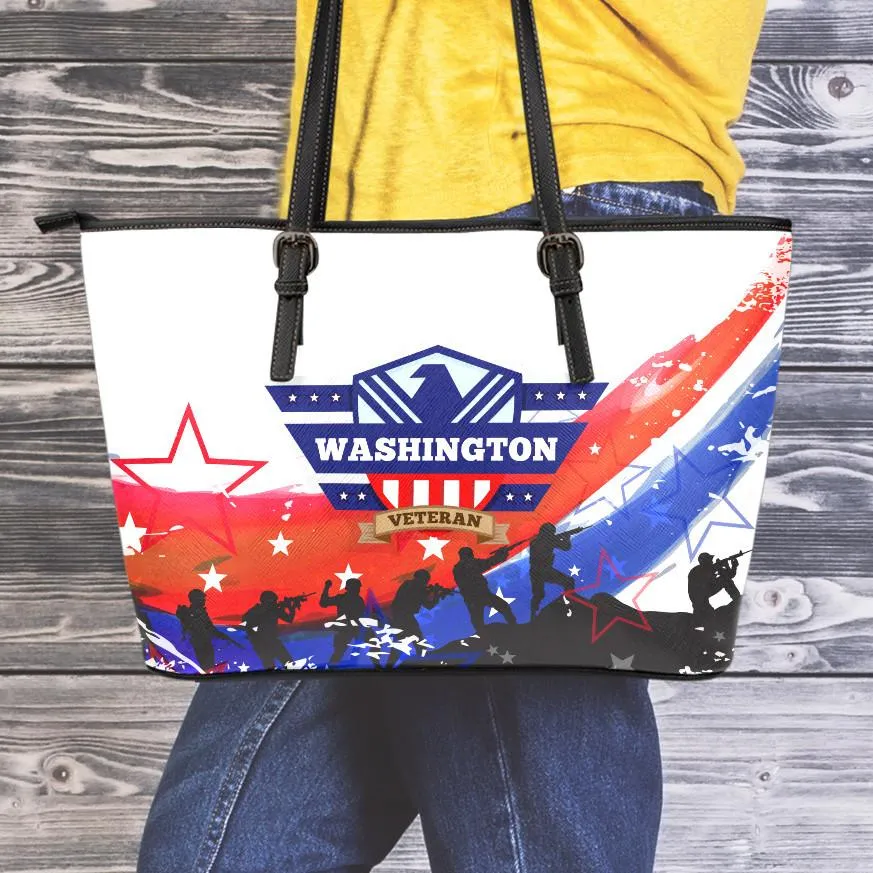 Washington Veteran Small Leather Tote Bag