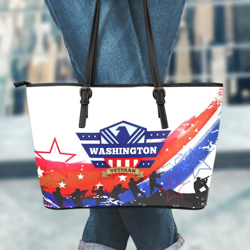 Washington Veteran Small Leather Tote Bag