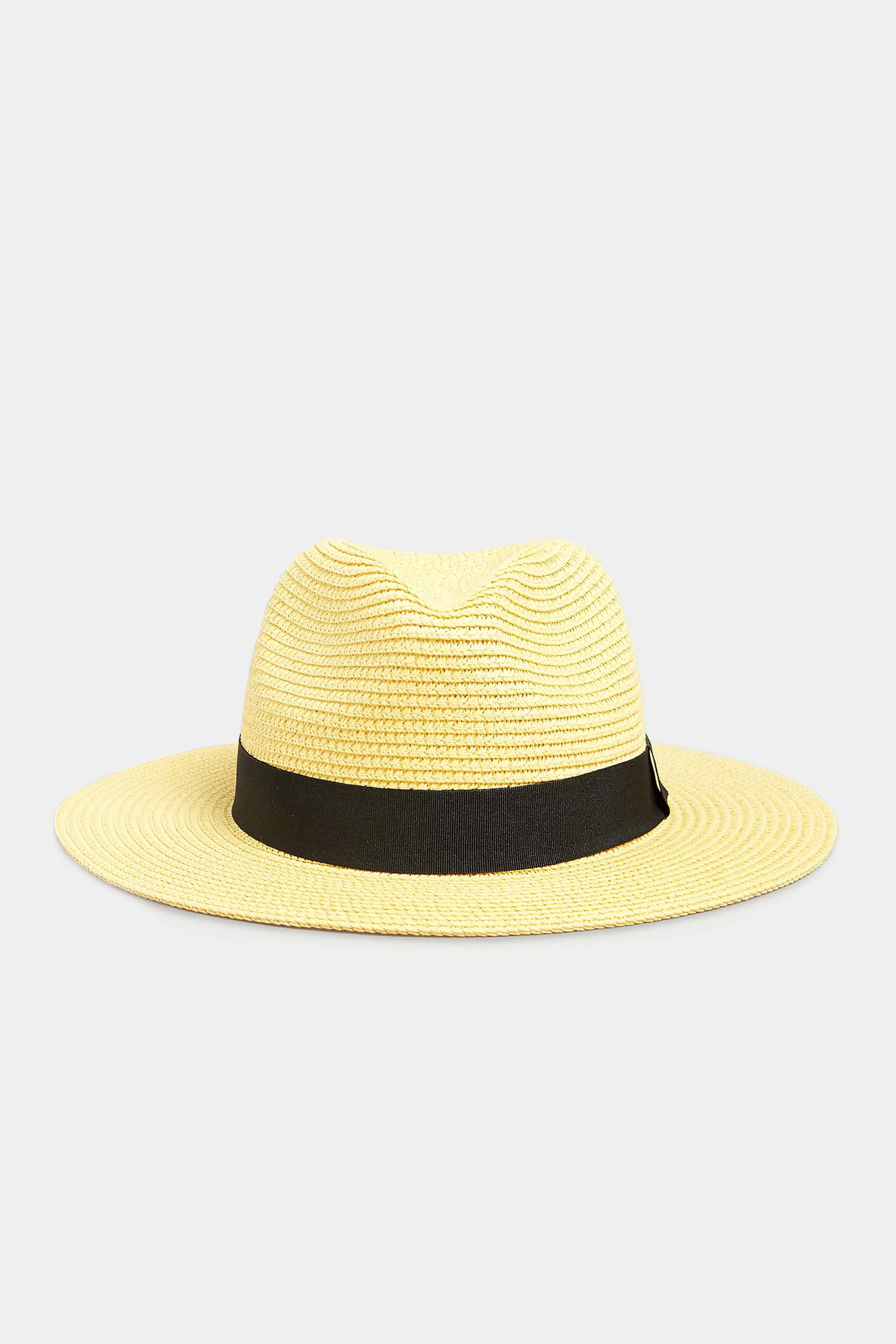 Yellow Straw Fedora Hat